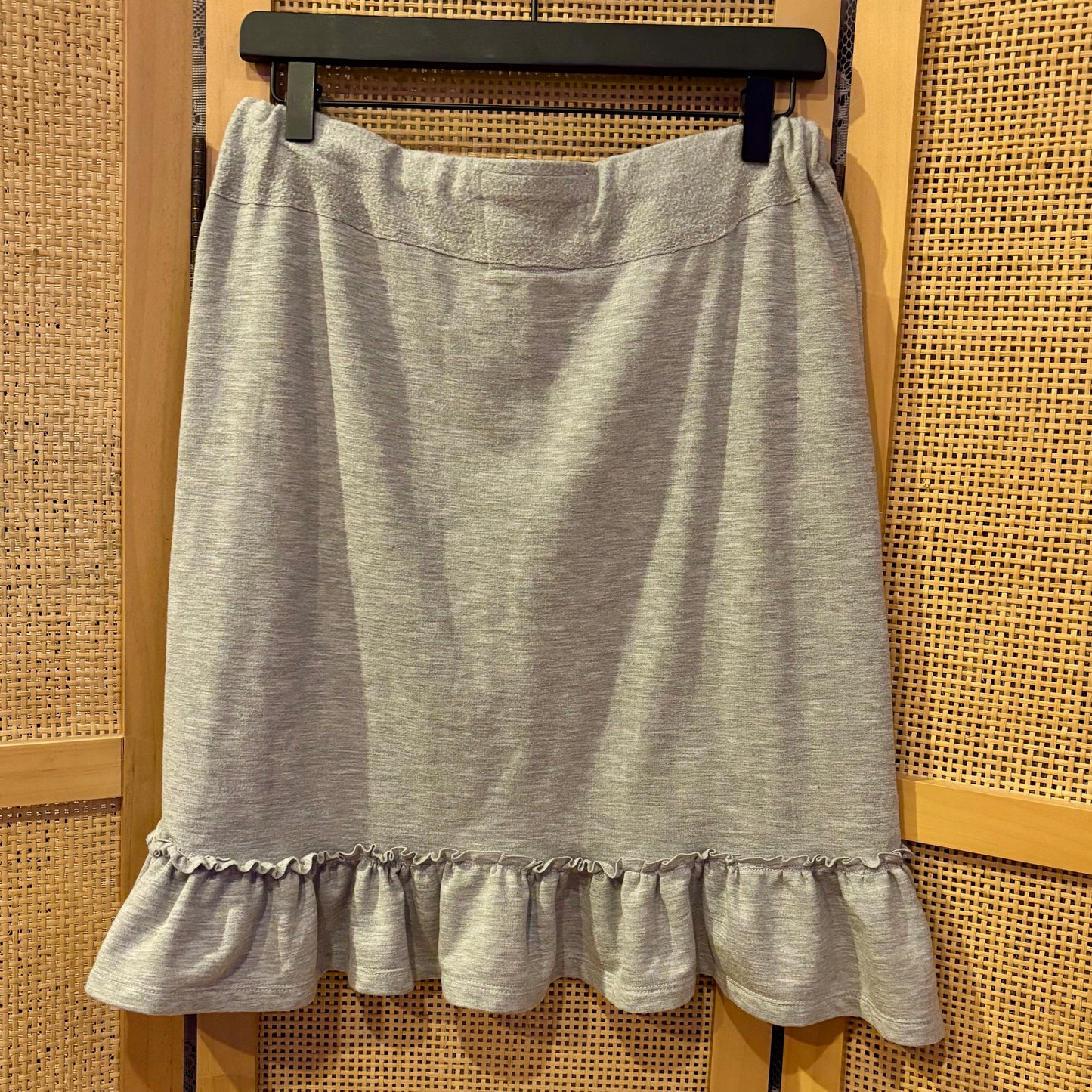 Handmade Grey Cotton Jersey Ruffle Mini Skirt Size Medium