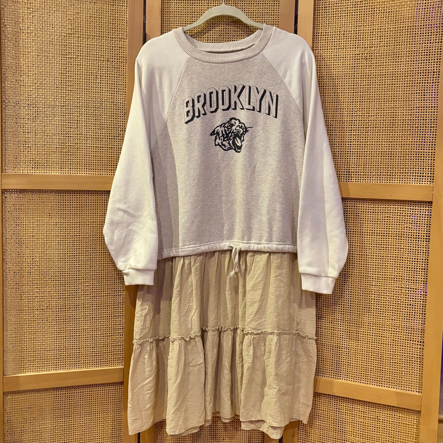 Upcycled Brooklyn NYC Oversized Sweatshirt Dress Size Medium to Large