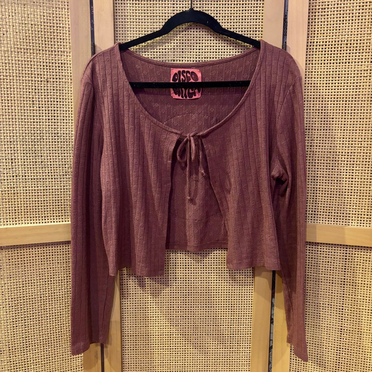 Where is my Mind Reworked Tie Front Cardigan Size Medium