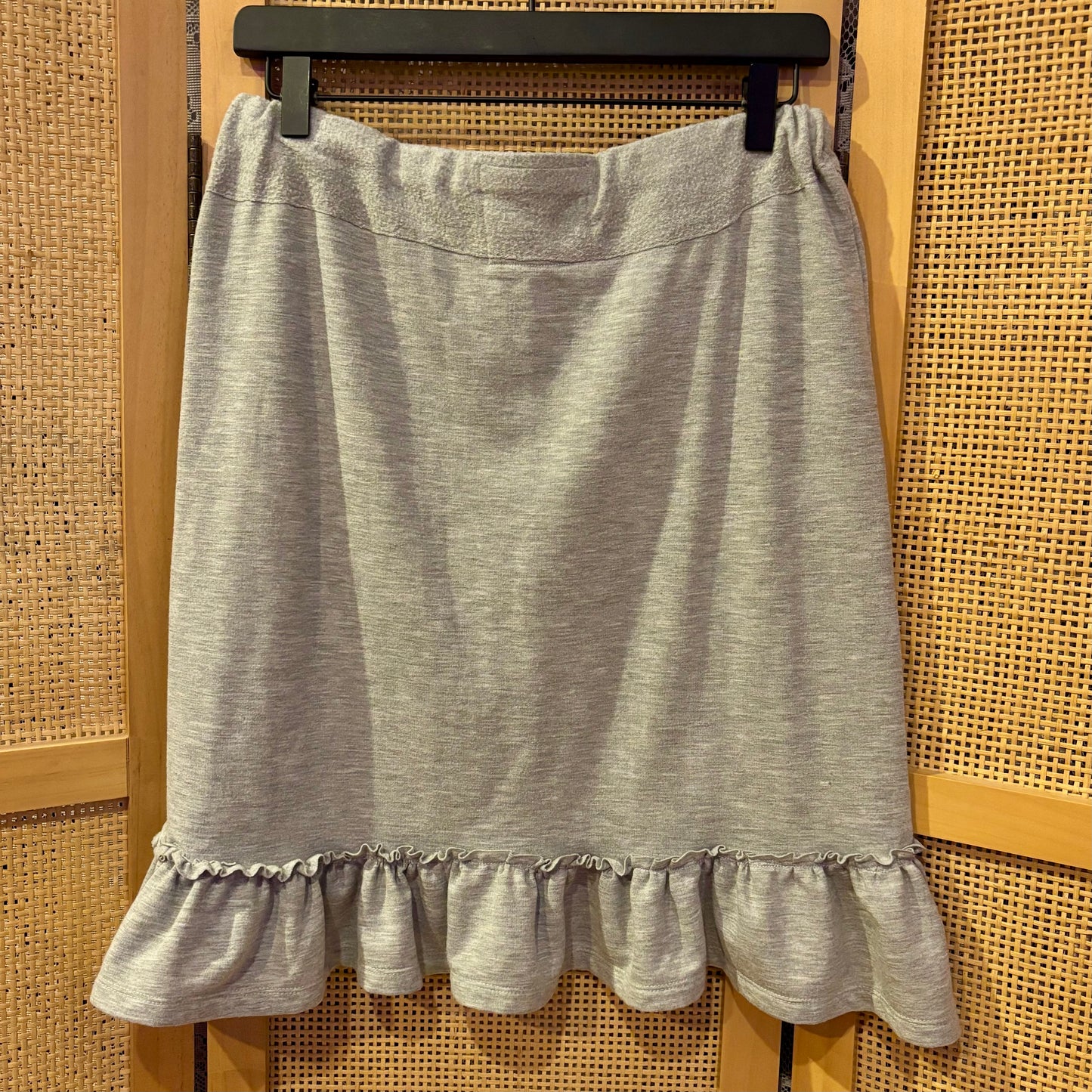 Handmade Grey Cotton Jersey Ruffle Mini Skirt Size Medium