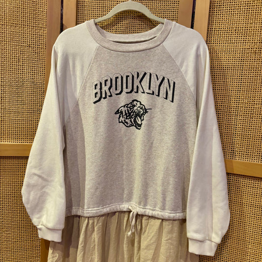 Upcycled Brooklyn NYC Oversized Sweatshirt Dress Size Medium to Large