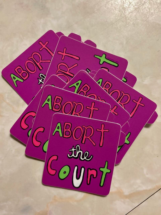 Disco Witch Abort The Court 2 Inch Glossy Sticker