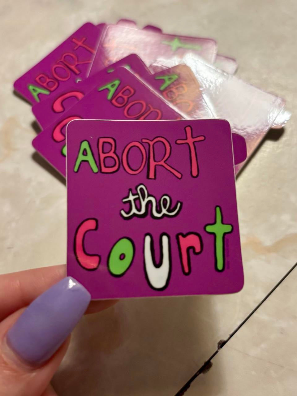 Disco Witch Abort The Court 2 Inch Glossy Sticker