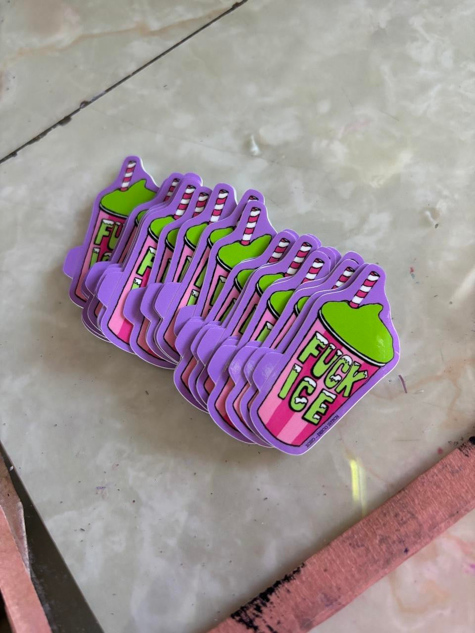 FUCK ICE 2x2 STICKERS BY DISCO WITCH