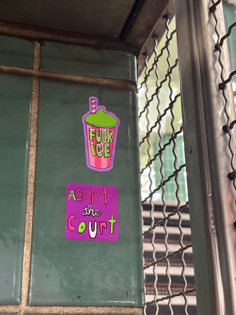 FUCK ICE 2x2 STICKERS BY DISCO WITCH