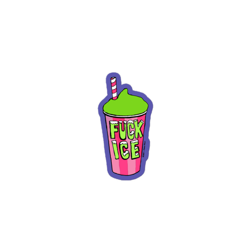 Fuck ICE Retro Slushee 3x3 Vinyl Sticker by Disco Witch